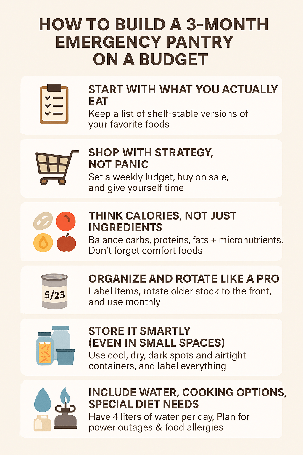 emergency food storage checklist